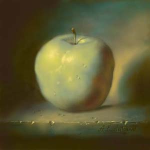Einen Apfel malen oder Äpfel malen altmeisterlich von Alexei Antonov
