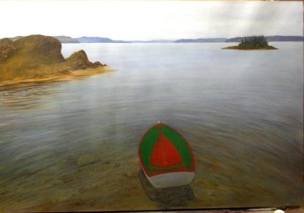 Malen mit Acrylfarben lernen - Ein Boot auf dem See - Brian Rice