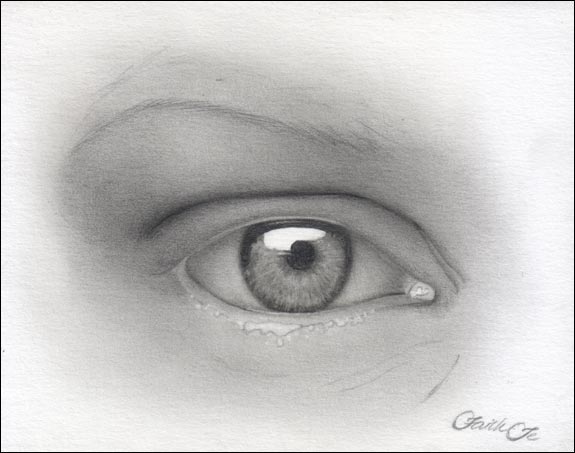 Augen zeichnen - ein Auge einer Frau zeichnen - Faith Te