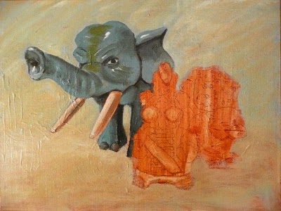 Elefant malen – Acryl Demonstration der Wischtechnik bei Untermalung- Christopher Vasil