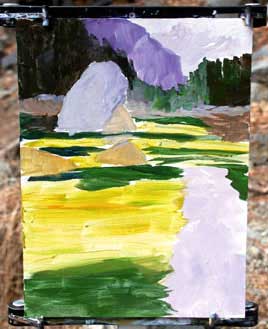Wasser,Fluss,Berge,Bäume mit Acryl malen - Donald Neff