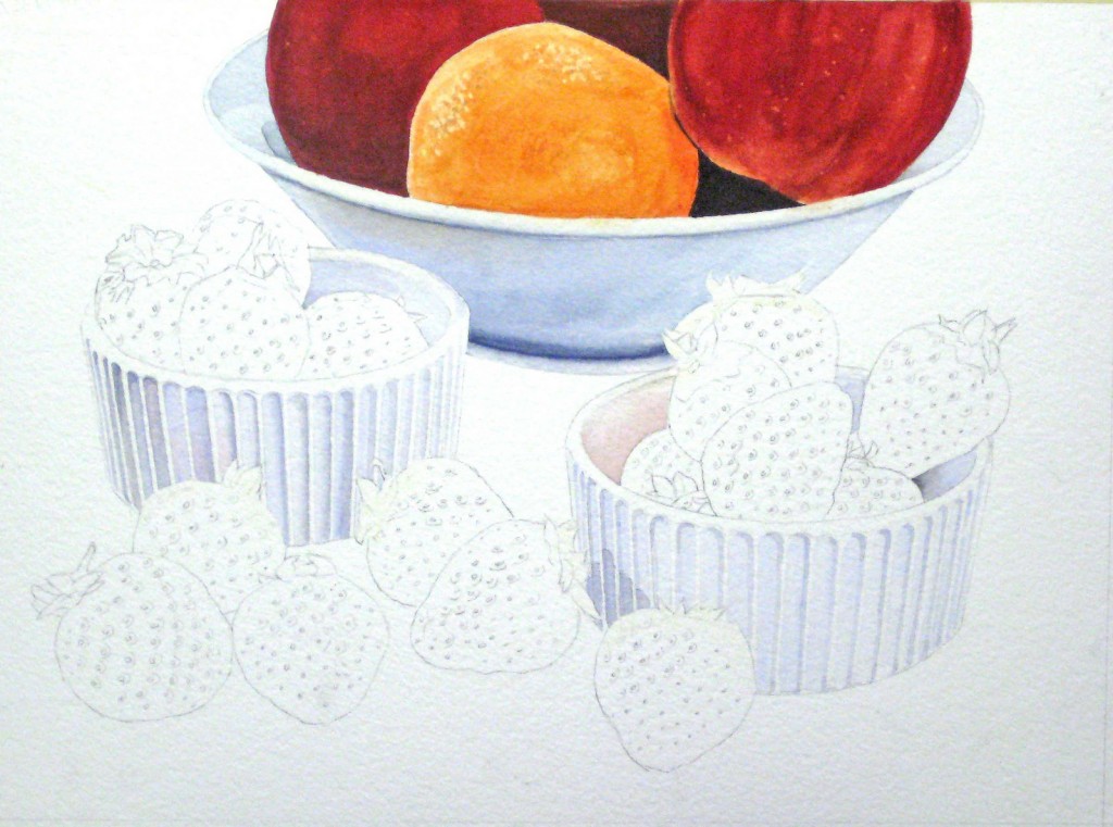 Erdbeeren malen, Früchte malen, Obst malen mit Aquarellfarben malen Teil 2– John Fisher