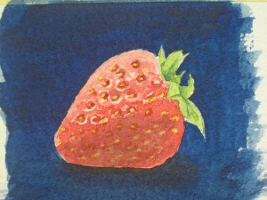 Erdbeeren malen, Früchte malen, Obst malen - Tutorial