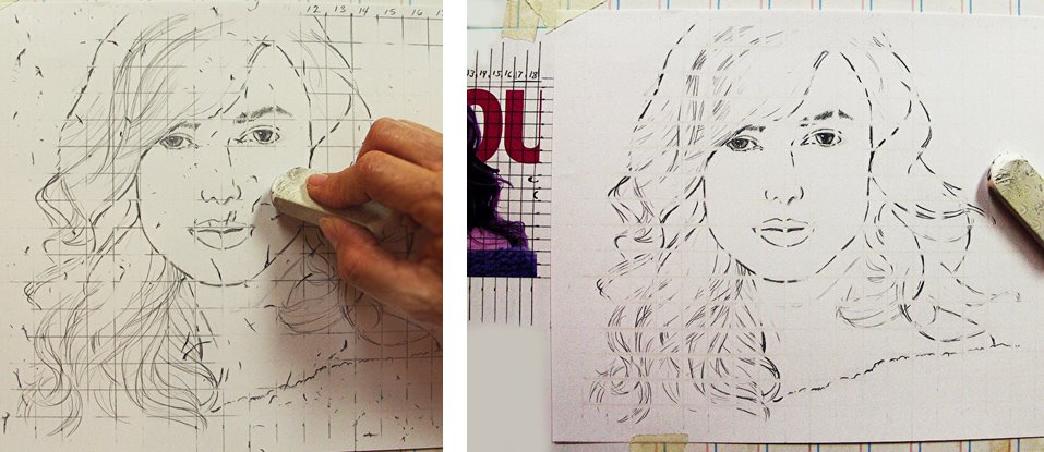 Zeichnungen übertragen oder vergrößern  Gittermethode am Beispiel von Keira Knightley